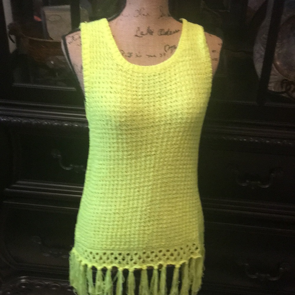 Beautiful Yellow Sweater with Fringes